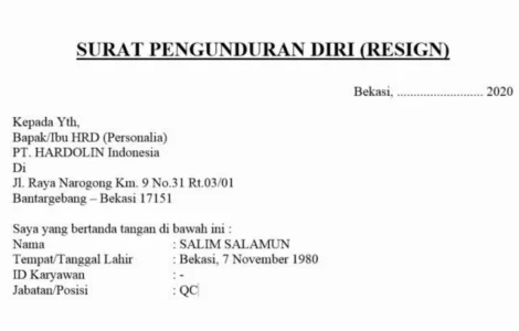resign kerja